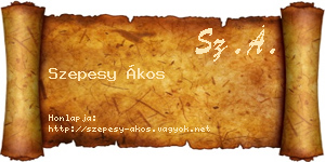 Szepesy Ákos névjegykártya