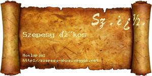 Szepesy Ákos névjegykártya